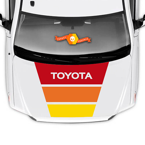 Adesivo in Vinile a Strisce Cappuccio Retro Tricolore per Toyota Tundra 2014-2027
