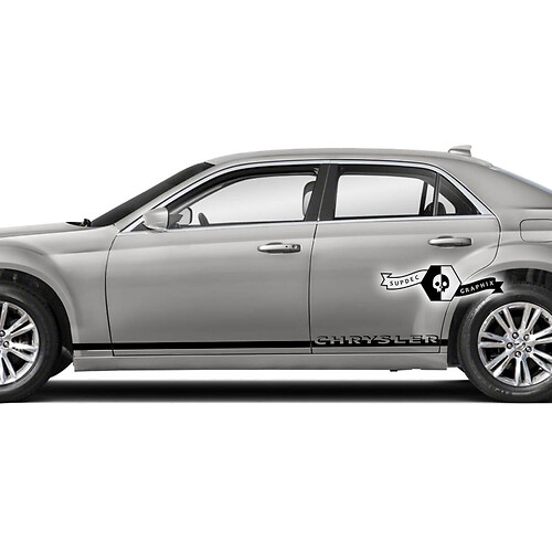 2 adesivi per decalcomanie in vinile per auto con pannello basculante per porte laterali Chrysler 300
