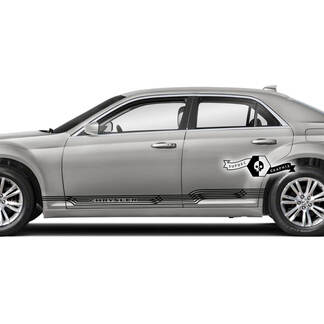 2X Chrysler 300 2022 2023 Logo Modern Touring Rocker Panel Grafica Adesivi per decalcomanie in vinile per auto

