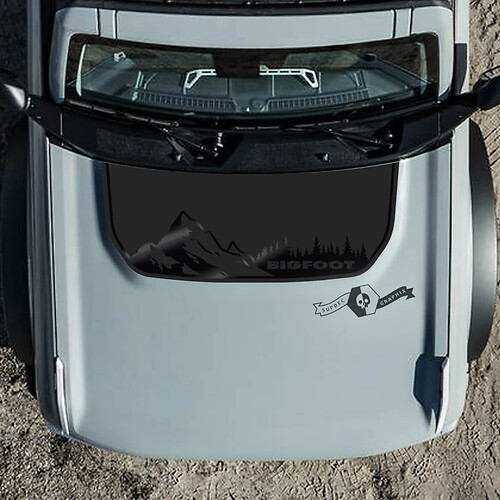 Badlands Style Mountains Forest BIGFOOT Panel — Adesivo in vinile (cofano) per Ford Bronco