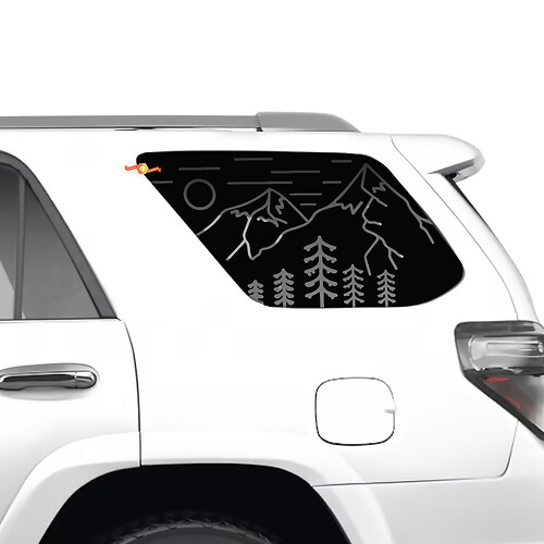 4runner posteriore quartiere posteriore montagne per le decalcine in vinile forestale per Toyota 4runner
