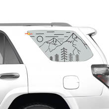 Adesivo in vinile per finestrino laterale con paesaggio montano e foresta per Toyota 4Runner_2