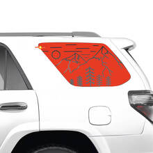 4runner posteriore quartiere posteriore montagne per le decalcine in vinile forestale per Toyota 4runner
 3