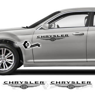 Coppia Chrysler 300 2021 2022 2023 Logo Porte Grafica Auto Vinile Decalcomanie Adesivi
