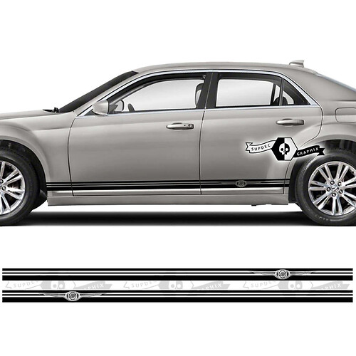 Coppia adesivi per decalcomanie in vinile con striscia grafica del pannello bilanciere Chrysler 300
