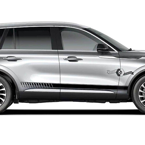 2 x Strisce per Porte Modanature Laterali Adesivi in Vinile per Lincoln Aviator 2023