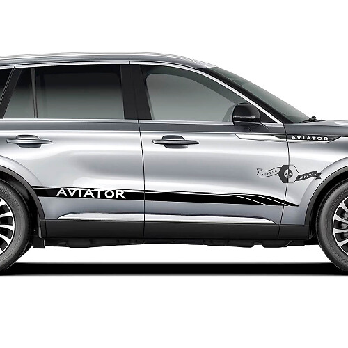 2 x Lincoln 2023 Aviator Doors Stripes Side Lines Decalcomanie in vinile Grafica Adesivo
