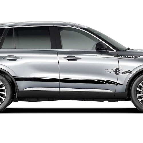 Kit Adesivi in Vinile Strisce Laterali Stile Racing per Lincoln Aviator 2023
