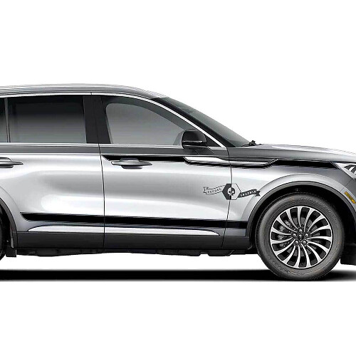 2 x Strisce per Porte Modanatura Laterale Slim in Vinile Solido Adesivi Grafici per Lincoln Aviator 2023