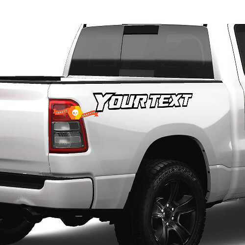 Adesivo in vinile personalizzato con contorno testo per comodino per Dodge Ram 1500
