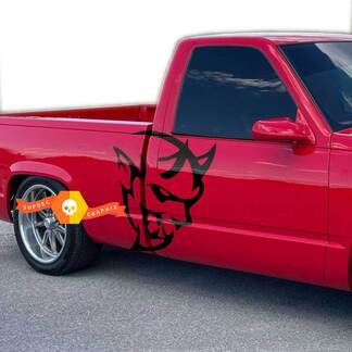 Dodge Demon su Chevy Silverado Large Side Logo Car Vinyl Decal Graphic Sticker Cast

