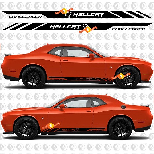 Adesivi in Vinile a Striscia per Minigonne Stile Hellcat per Dodge Challenger o Charger