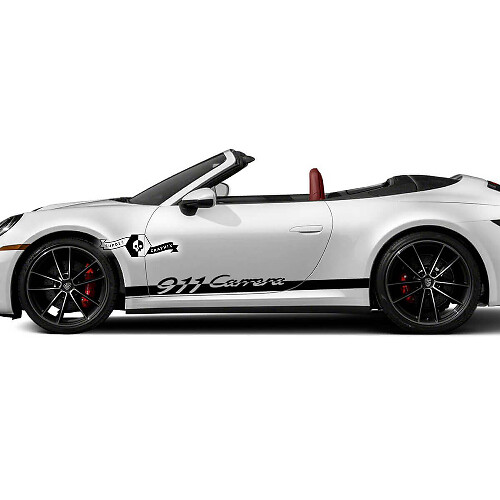 Coppia Porsche Porsche 911 Carrera Rocker Panel Side Stripes Door Kit Decalcomanie Adesivi
