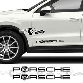 2 adesivi per decalcomanie per porte con logo Porsche Cayenne Porsche 2023
