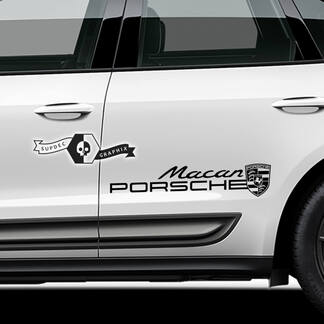 2 adesivi per decalcomanie per porte con logo Porsche Macan Porsche 2023
