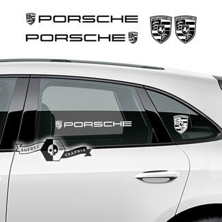 2x adesivi per decalcomanie in vinile con logo per finestra Porsche Cayenne Macan Porsche 2023
