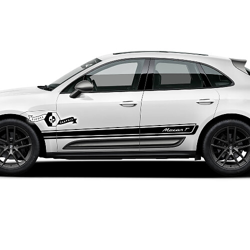 2x Porsche 2023 Porsche Macan T adesivi per porte con strisce laterali
