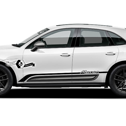 2 adesivi per decalcomanie per porte Porsche 2023 Porsche Macan T Side Line Stripes
