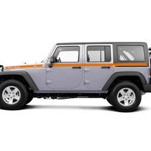 Coppia Jeep Wrangler Retro su tutta la lunghezza dell'auto Decal Sticker Side Door Graphics Wrangler JK 2 o 4 porte
 2