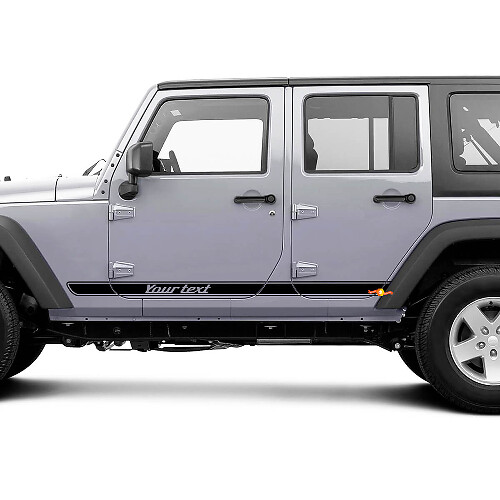 Coppia Jeep Wrangler Retro All Over The Car Lunghezza Decal Sticker Porte laterali giù Grafica Wrangler JK 2 o 4 porte
