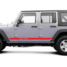 Coppia Jeep Wrangler Retro All Over The Car Lunghezza Decal Sticker Porte laterali giù Grafica Wrangler JK 2 o 4 porte
 3