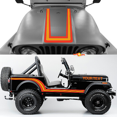 Adesivi Retro Color per Minigonne, Cofano e Parafango per Jeep Renegade CJ7 1