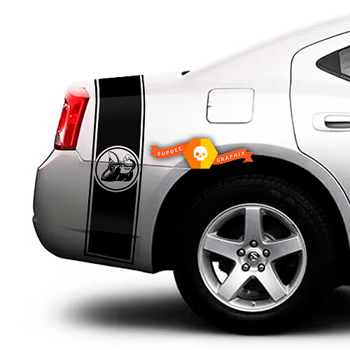 Dodge Charger Super Bee 2009-2015 Trunk Band Stripe Trim Decal Sticker Kit grafico completo
