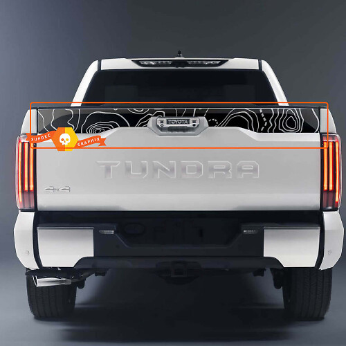 Adesivo Vinilico Mappa Topografica per Portellone Toyota Tundra 2023
