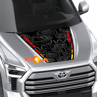 Hood Topographic Map TRD 4X4 Off Road Wrap Decal per Toyota Tundra Terza generazione XK70 2021-up Sticker Graphics SupDec Design
