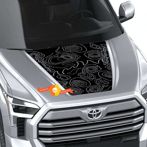 Adesivo in Vinile con Mappa Topografica Stile TRD per Cofano Toyota Tundra 2021+
