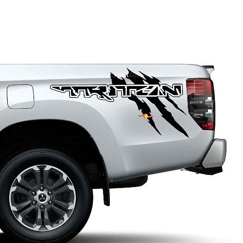 Kit adesivi in vinile stile Raptor per graffi laterali del letto per Mitsubishi Triton
