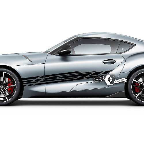Toyota Supra MKV A90 A91 Porte laterali 2 colori Adesivi per decalcomanie grafiche a strisce da corsa
