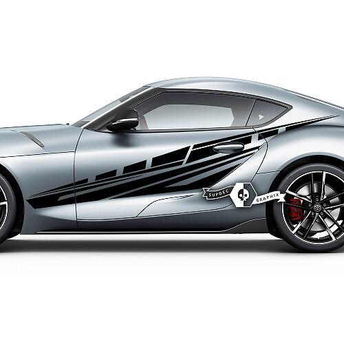 Toyota Supra MKV A90 A91 Adesivi per decalcomanie grafiche da corsa astratte laterali per porte 2
