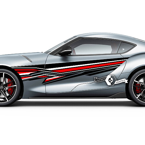 Toyota Supra MKV A90 A91 Porte Side Lines Stripes Racing Graphics Decalcomanie Adesivi
