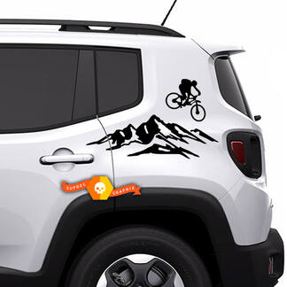 Coppia decalcomanie in vinile Jeep Renegade Bed Mountain Bicycle Rear Side decalcomanie adesivi
