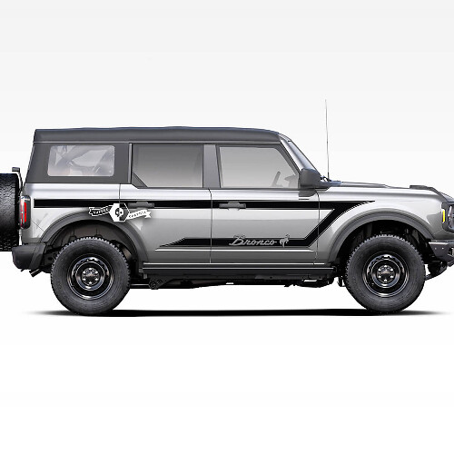 Coppia di Porte Up Side Stripes Decalcomanie Old School Retro Adesivi Laterali per Ford Bronco 2021 2022 2023
