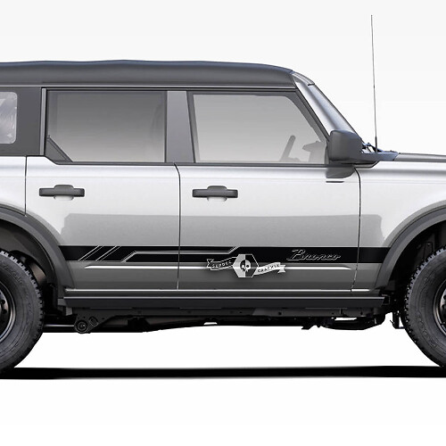 Coppia di Porte Strisce Laterali Decalcomanie Old School Retro Adesivi per Ford Bronco 2021 2022 2023
