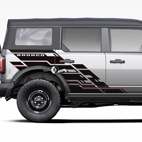 Coppia Porte Lato Letto Parafango Grafica Geometrica Splash Decals Adesivi 2 Colori Ford Bronco 20212022 2023
