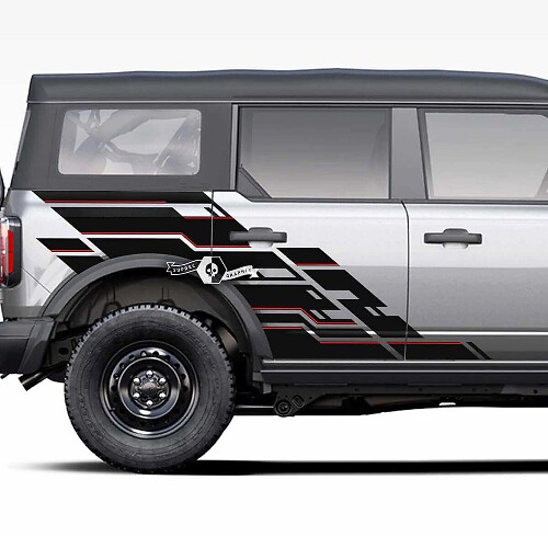 Adesivi decorativi geometrici parafango porta laterale e cassone 3 per Musclecar horse