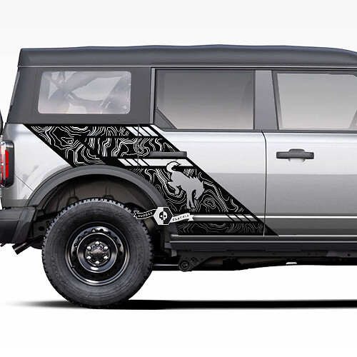 Porte Fender laterale Ford Bronco Logo Grafico Decals Splash Adesivi Fender
