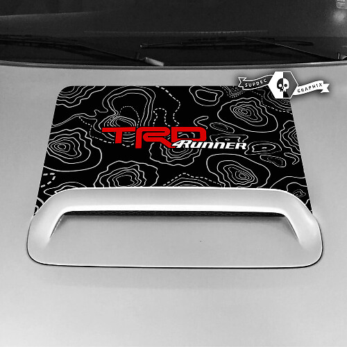 Toyota 4runner TRD Hood Scoop adesivo grafico mappa topografica 3 colori 2020 2021 2022 2023
