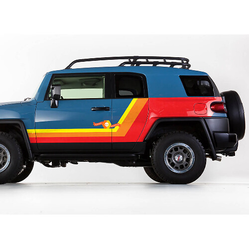 Adesivi in Vinile a Strisce Laterali Stile Vintage Coppia per Toyota FJ Cruiser