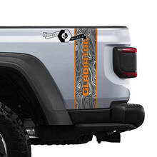Logo Jeep Gladiator Mappa topografica Grafica in vinile con strisce laterali posteriori 3 colori
 2