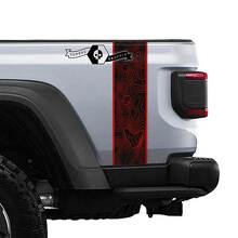 Logo Jeep Gladiator Mappa topografica Grafica in vinile Mojave Stripe laterale posteriore 2 colori
 2