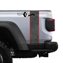 Jeep Gladiator Mappa topografica Striscia laterale posteriore Grafica in vinile 3 colori
 2