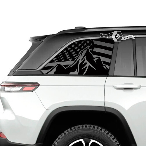 Adesivo in vinile con bandiera USA per finestrino laterale Jeep Grand Cherokee SRT & Trackhawk