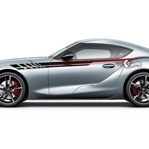 Adesivo decalcomania laterale in vinile a strisce sfumate doppie per Toyota Supra 2020-2026