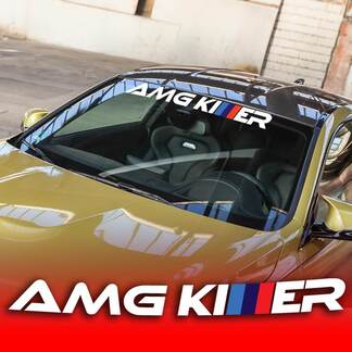 AMG Killer BMW Fan Funny Adesivi per decalcomanie in vinile con striscione per parabrezza
