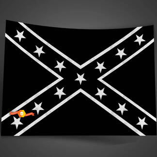 Generale Lee Flag States of America 48 pollici x 32 pollici Adesivo in vinile a un colore
