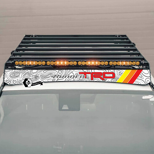Adesivo in Vinile paraurti tetto Topografico TRD per Toyota 4Runner 2014-2023+